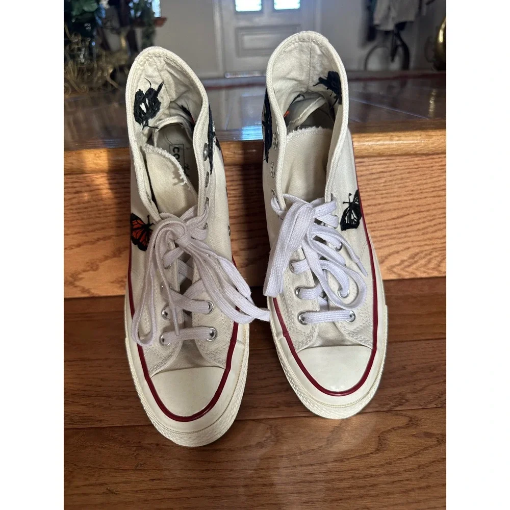 Converse Chuck Taylor All Star High Top Butterfly Embroidered‎ Cream Canvas